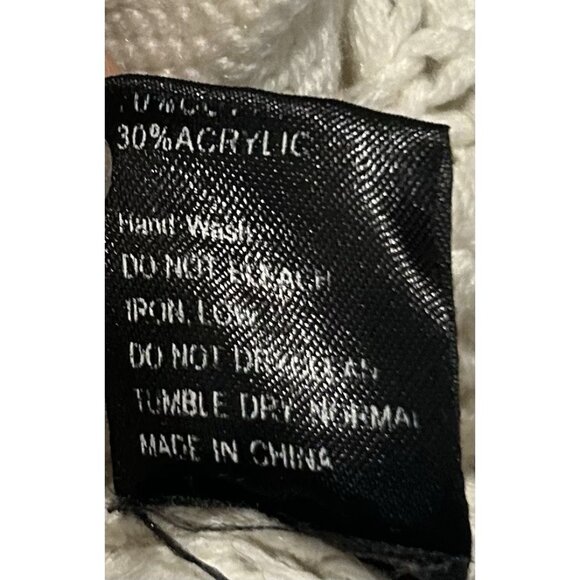 POL Chunky Cable-Knit Grandpa Cardigan – Cream/Ivory – Size L Cozy Vintage Vibe - Picture 6 of 15